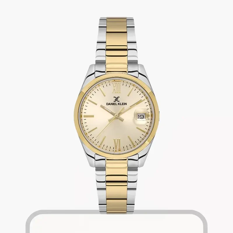 Daniel Klein Champagne Dial Two-tone Ladies Watch- DK.1.13763-5